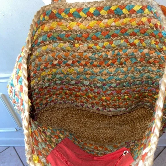 NWT Francesca’s Collection Shelby XL Jute tote bag - Picture 4 of 8